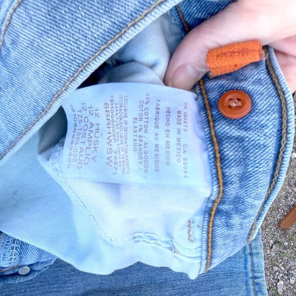 Wrangler Straight Leg Husky Size 12 Denim Jeans with Adjustable Waist - Picture 12 of 12